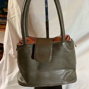 Laila of Norway Satchel Reptile Skin Embossed Bag